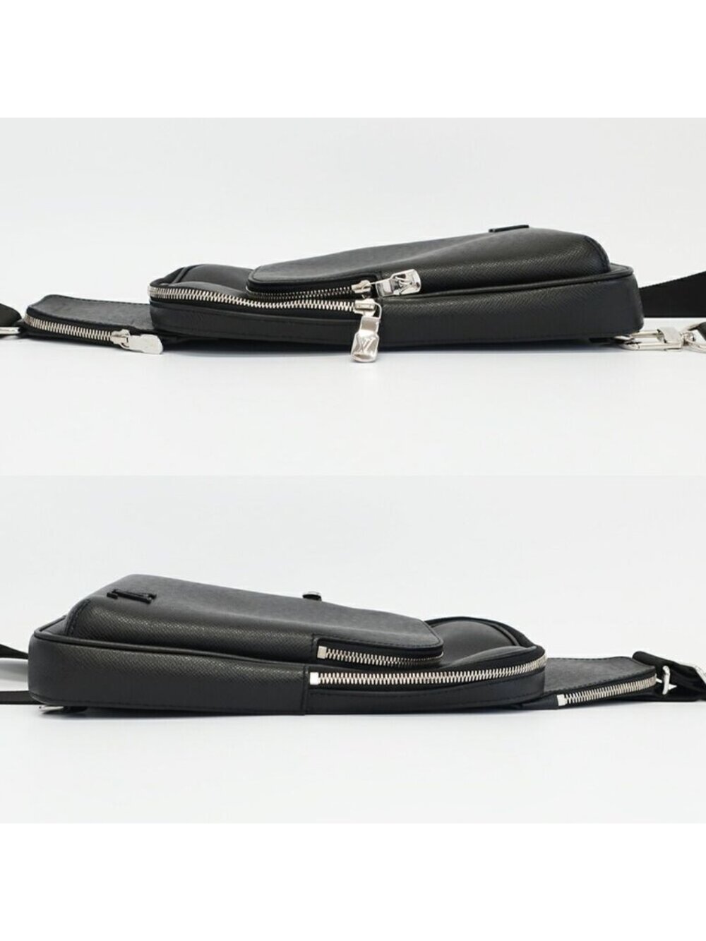 Louis Vuitton Ten Avenue Sling Bag Taiga Leather Black Silver - Picture 4 of 10